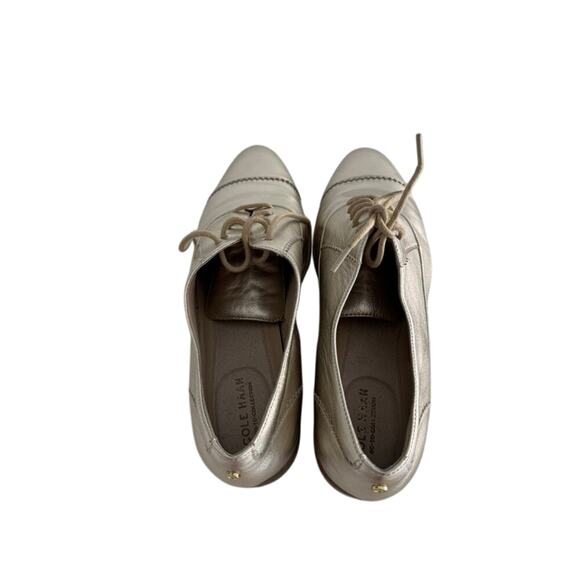 Cole Haan Gold Leather Oxford Flats Size 9 - Picture 5 of 8